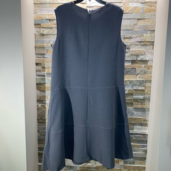 Lafayette 148 New YorkColby Sleeveless Wool Crepe Shift Dress - Picture 3 of 8